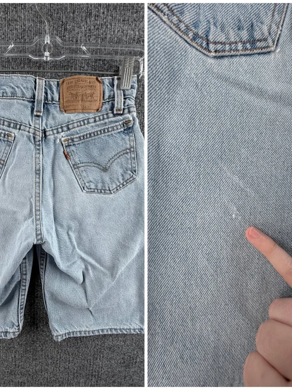 VTG Levis Orange Tab Size 14 Jort Shorts USA Women Blue Denim Cotton ACTL 25x10
